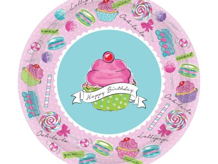 Birthday Sweets Paper Plates 10.50in, 18pcs Online Sale