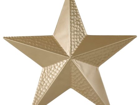 Hammered Metal Star Gold Christmas Decoration Cheap