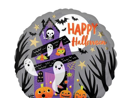 Happy Halloween Haunted House Foil Balloon 45cm Supply