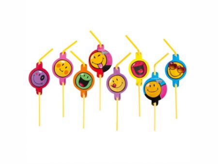 Smiley Express Yourself Drinking Straws 8pcs Discount