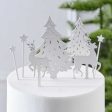 Woodland Scene Wooden Christmas Cake Topper For Cheap