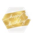 Golden Age Birthday Hexagon Metallic Plates 7in, 8pcs Online Sale