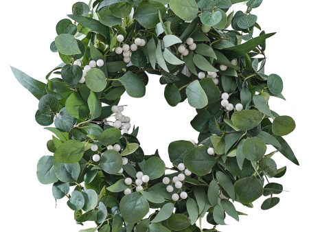 Eucalyptus and White Berries Christmas Door Wreath Discount