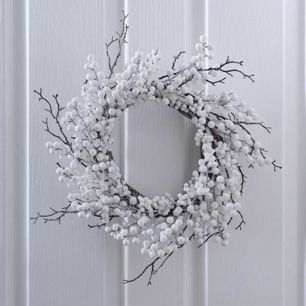 White Berry Christmas Door Wreath For Cheap