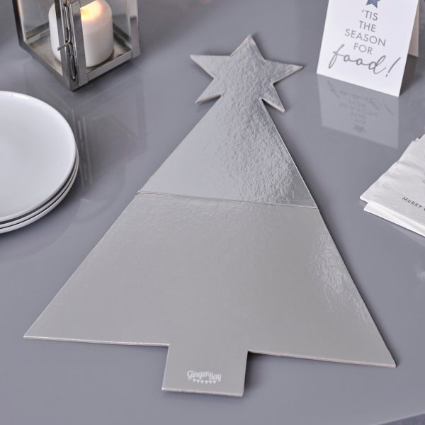 Silver Tree Shaped Christmas Grazing Board Fashion