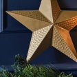 Hammered Metal Star Gold Christmas Decoration Cheap