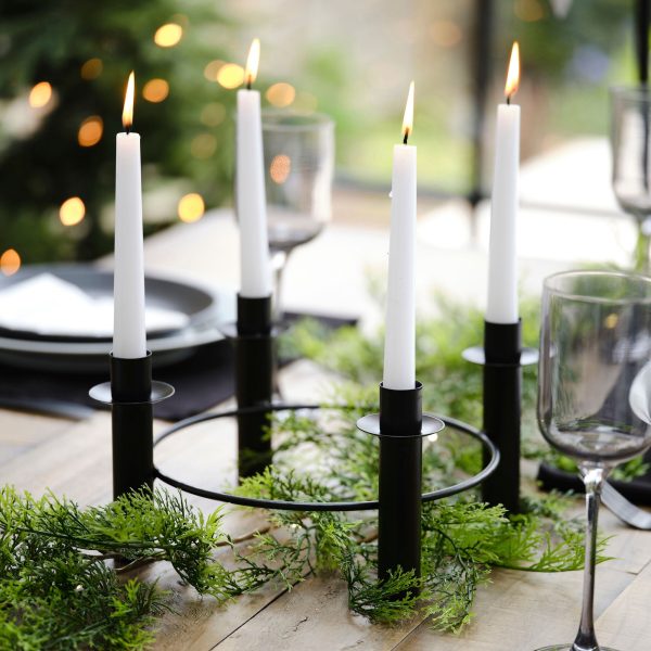 Black Christmas Candle Holder Centrepiece Discount