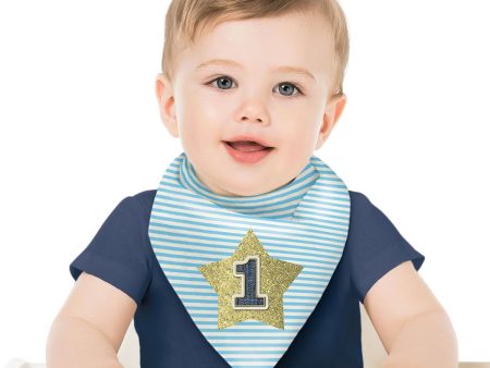 1st Birthday Boy Fabric Bib For Sale