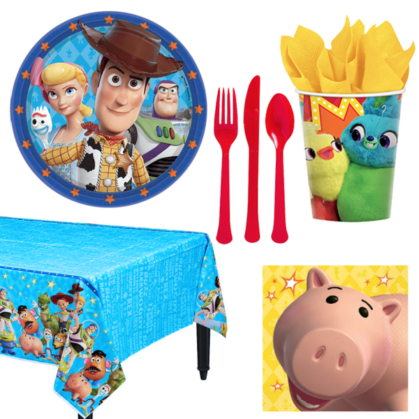 Toy Story 4 Basic 57 Piece Tableware Party Supplies for 8 Guests Supply