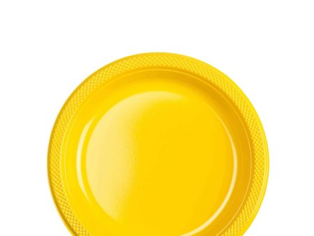 Yellow Sunshine Plastic Plates 7in, 20pcs Online now