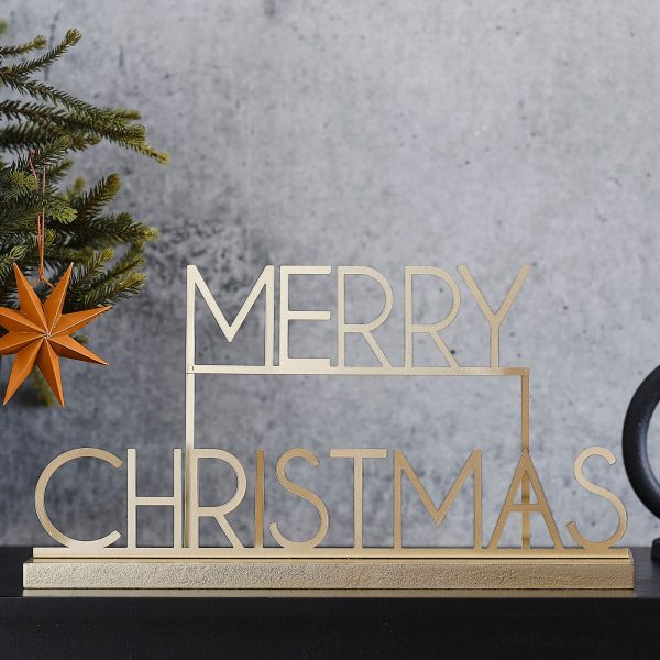 Gold Metal Merry Christmas Sign Online Hot Sale