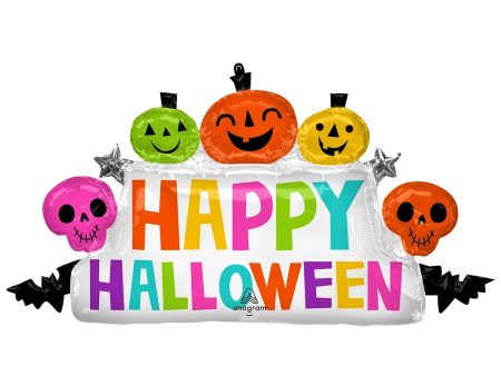 Colorful & Creepy Halloween Marquee SuperShape Balloon 99x53cm Sale