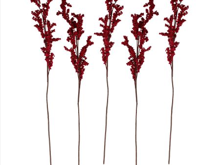 Red Berry Stems Christmas Foliage Decorations For Sale