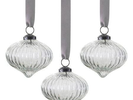 Ribbed Glass Christmas Tree Decorations For Discount