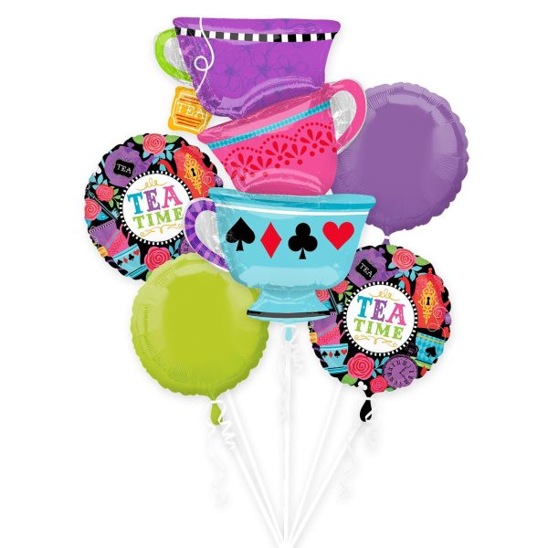 Mad Tea Party Balloon Bouquet 5pcs Online now