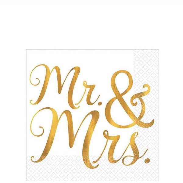 Mr & Mrs Beverage Tissue 16pcs Online now