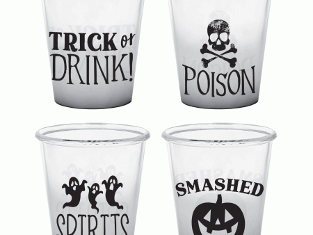 Classic Black & White Plastic Shot Glasses Sale