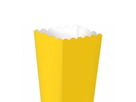 Yellow Small Paper Popcorn Boxes 5pcs 13cm x 9.5cm Supply