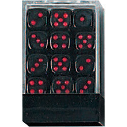 DLX Opaque Dice: 36pc 12mm (Black Red) For Cheap