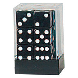 D6 Opaque Dice: 12pc 16mm (Black White) Hot on Sale