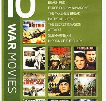 BATTLE OF BRITAIN   THE BRIDGE AT REMAGEN   BEACH RED, FORCE 10 FROM NAVARONE, THE MCKENZIE BREAK   PATHS OF GLORY   THE SECRET INVASION   ATTACK!   SUBMARINE X-1   MISSION OF THE SHARK Online Hot Sale